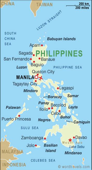Philippines Map Philippines Travel Maps From Word Travels