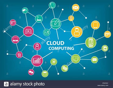 Cloud Computing Concept Information Technology Vector Background With