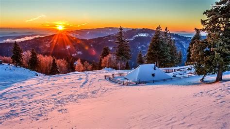 Morning Sunlight 1920x1080 Mountain Wallpaper Winter
