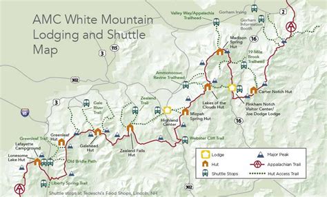 Hiker Shuttle Schedule Appalachian Mountain Club White Mountains