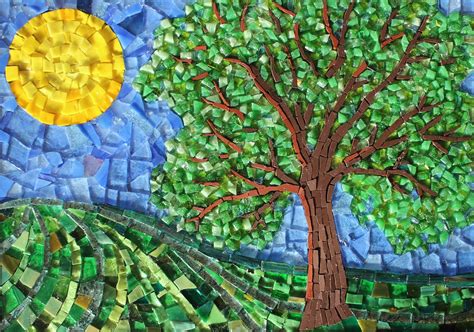 Summer Mosaic Four Seasons Mosaics Mosaic Art Mosaic Tree Art