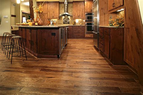 As one of the hardest woods found in north american forests, hickory/pecan is one of the most popular and durable species for plank flooring. Hardwood Flooring Colors, Rustic Hickory Cabinets Hickory ...