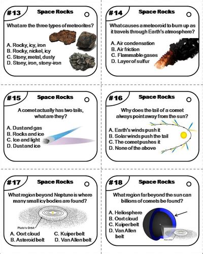 Comets Meteors Meteoroids Meteorites And Asteroids Task Cards