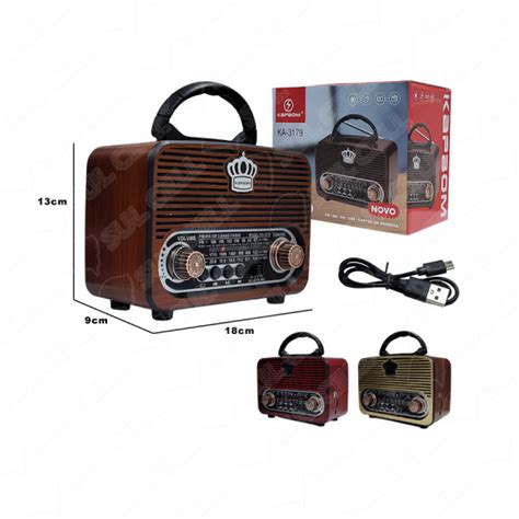 Radio Retro Caixa de Som Portatil Bluetooth Recarregavel c Alça 5W KA