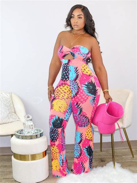 Wholesale Colorful Printed Strapless Jumpsuits For Women Ucm081441pn