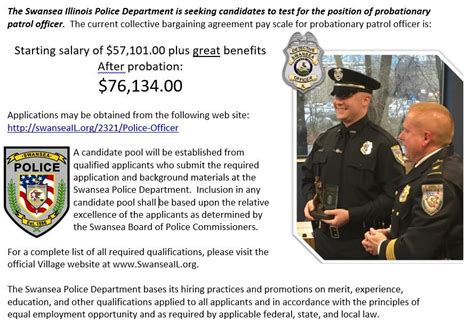 I will contact you next week to discuss employment opportunities. Police Officer | Swansea, IL - Official Website