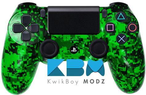 Custom Green Digital Camo Ps4 Controller Kwikboy Modz