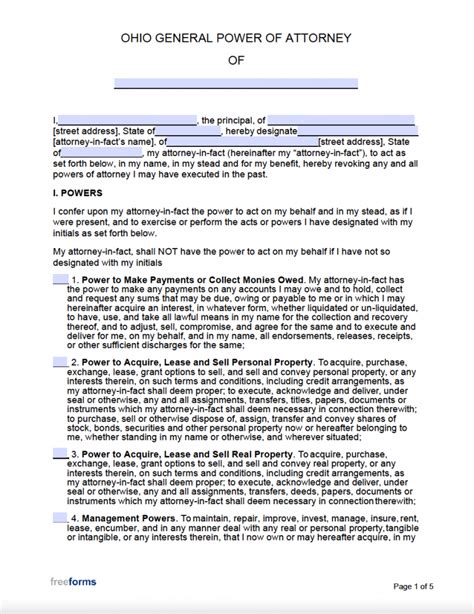 Free Fillable Ohio Power Of Attorney Form Pdf Templat