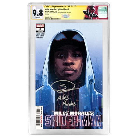 Shameik Moore Autographed Miles Morales Spider Man 8 Cgc Ss 98 Min