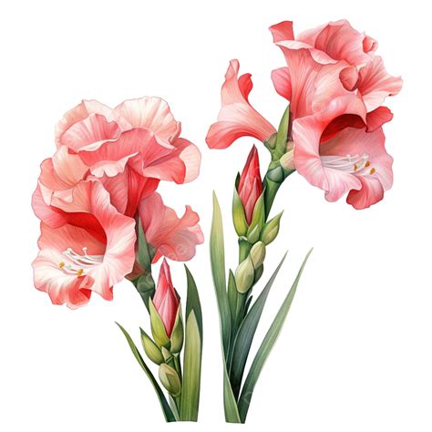 Gladíolo Flores Aquarela Clipart Gerado Por Ai Png Gladíolo Flor