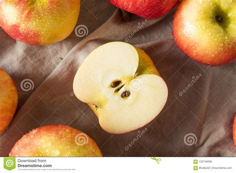 Raw Red Organic Honeycrisp Apples Stock Image Image Of Green Eating