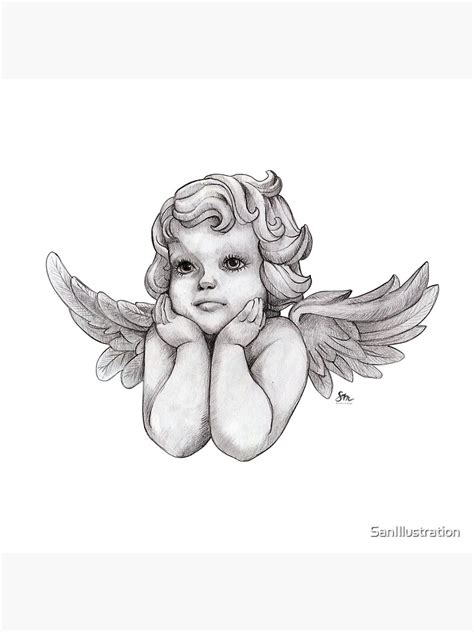 Angel Cherub Art Print For Sale By Sanillustration Redbubble