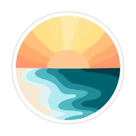 Beach Sunset Sticker For Sale By Laurenkchung Mini Canvas Art