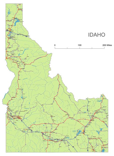 Preview Of Idaho State Vector Road Mapai Pdf 300 Dpi  Your