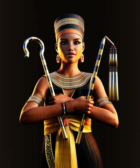 Egyptian Pharaoh Queen Cleopatra Holding Signs Of Power Stock Illustration Illustration Of