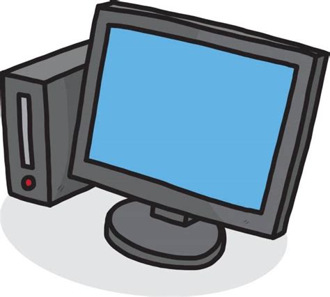 Best Drawing Of The Computer Cpu Illustrations Royalty Free Vector