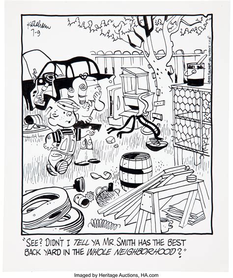 Hank Ketcham Dennis The Menace Daily Comic Strip Original Art Dated
