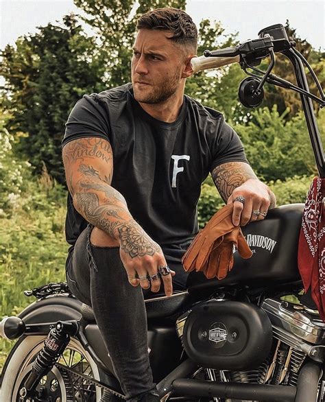 Hell Girl Rugged Men Beard Tattoo Towing Travel Trailer Handsome Men Harley Davidson