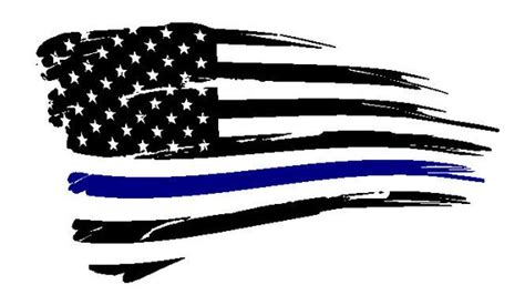 The Style Of Your Life Distressed American Flag Thin Blue Line Vinyl