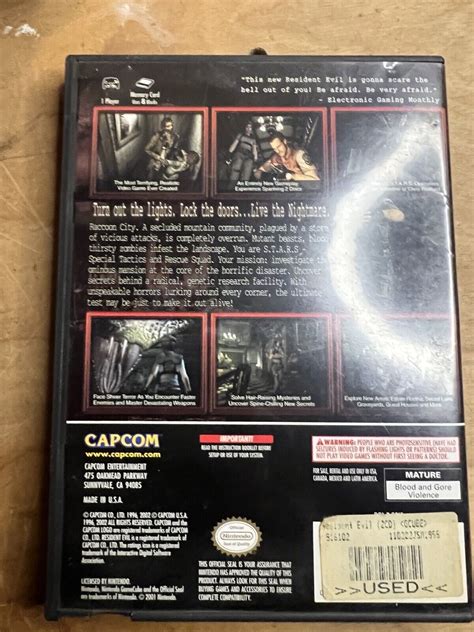Resident Evil Nintendo Gamecube 2002 Complete Cib Tested And Working
