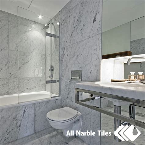Read customer reviews and common questions and answers for red barrel studio® part #: Bathroom Design with Bianco Carrara Marble Tile from www ...