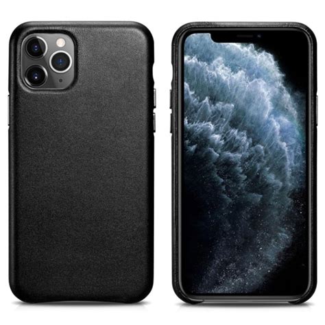 Iphone 11 Pro Slim Leather Coated Case Black