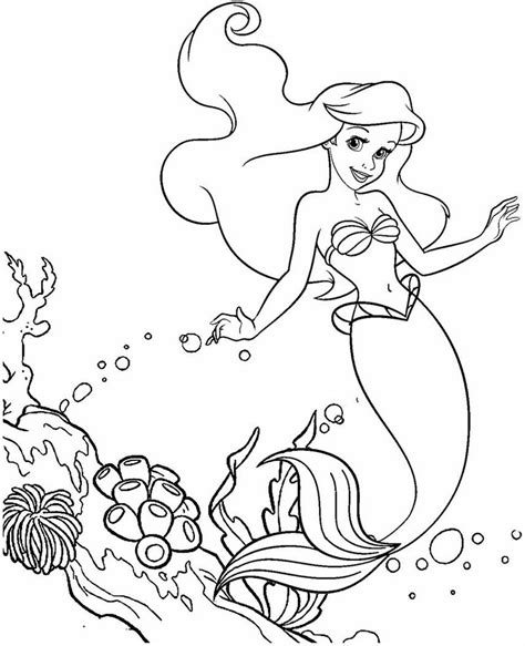 Beautiful Ariel Little Mermaid Coloring Page Coloring Home