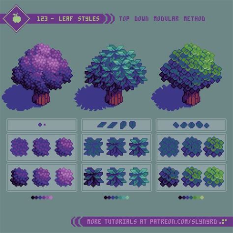 Pixelblog Top Down Trees SLYNYRD Pixel Art Tutorial Pixel