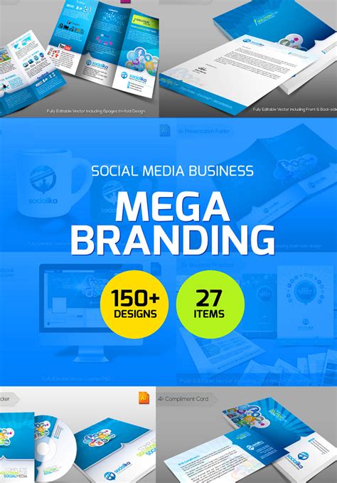 Be consistent across social media platforms. Social Media Branding Corporate Identity Template #66909