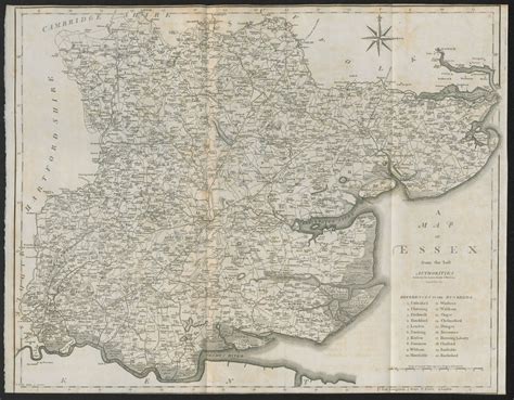 A Map Of Essex From The Best Authorities County Map Cary Old
