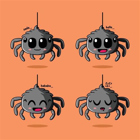 Vector Illustration Of Cute Spider Emoji 11137374 Vector Art At Vecteezy
