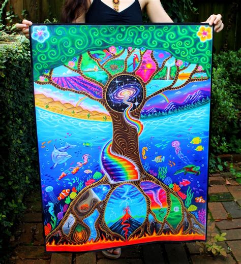 Tapestry Of Trippy Tree Of Life Psychedelic Tapestry Etsy