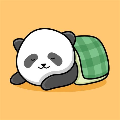 Premium Vector Cute Sleeping Panda Cartoon Design