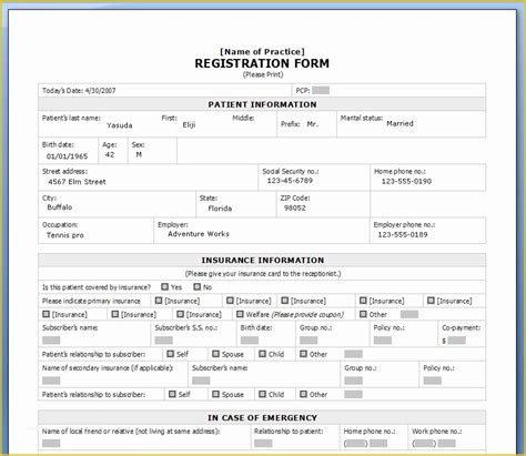 Free Registration Template Of Printable Registration Form Templates