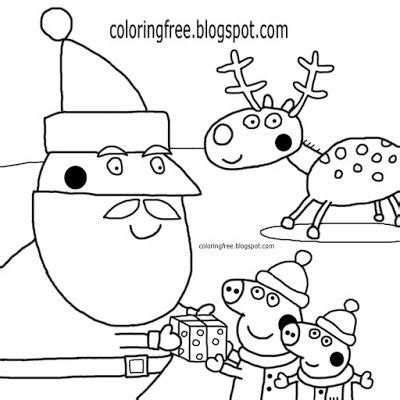 Coloring page of a peppa pig celebrating christmas, from our coloring Christmas Peppa Pig Coloring Pages Winter Easy Printable ...
