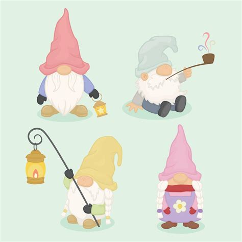Cute Cartoon Gnome Set 3158256 Vector Art At Vecteezy