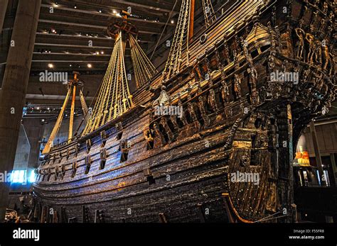 Schweden Stockholm Vasamuseet Museum Der Königlichen Vasa Segelschiff