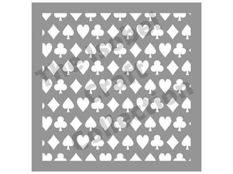 Playing Card Suits Stencil 6 X 6 Stencil Spades Clubs Hearts And