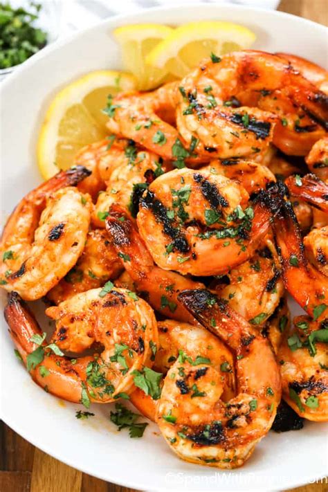 Wooden or metal skewers both work fine. Sriracha Grilled Shrimp - Spend With Pennies | YouTube ...