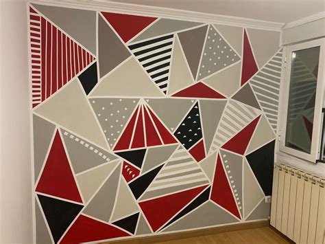 Paredes Geométricas Triángulos Decora Habitación Bedroom Art Painting