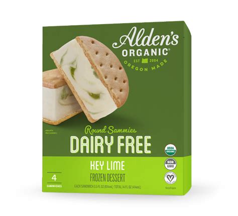 Dairy Free Key Lime Sammie Alden S Organic Ice Cream