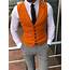 Buy Orange Slim Fit Vest By Gentwithcom With Free Shipping