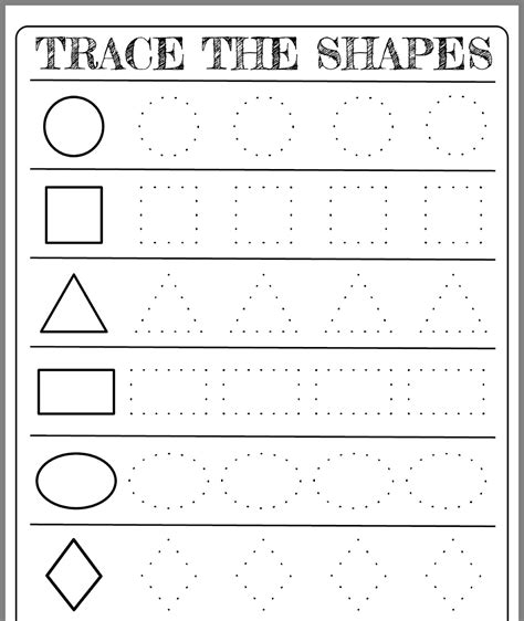 Preschool Shapes Worksheet For Kindergarten