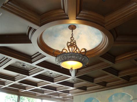 Wood Drop Ceiling With Circle Coffer Woodgrid Coffered Ceilings By