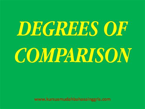 Positive degree adalah suatu bentuk kalimat perbandingan yang digunakan untuk membandingkan dua hal yang sifatnya setara. Pengertian, Bentuk dan Contoh Degrees of Comparison ...
