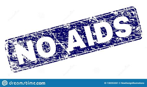 Scratched No Aids Framed Rounded Rectangle Stamp Stock Vector