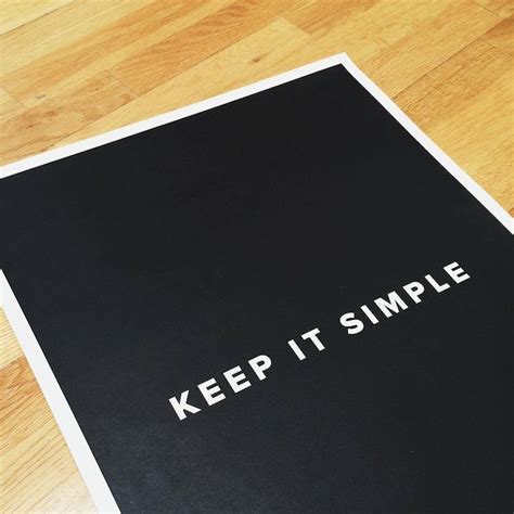 Keep It Simple Poster Simple Poster Simple Words Keep It Simple