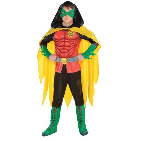 Dc Comics New 52 Robin Muscle Costume For Boys Size Medium Includes