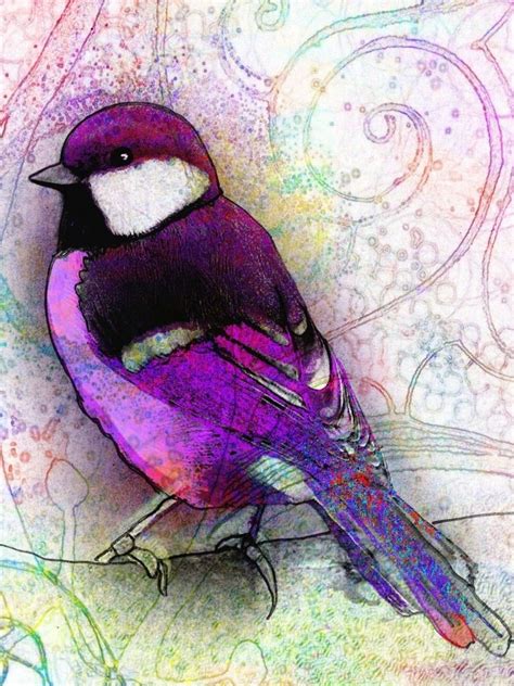 Pin By Michele Lynberg Black On Purple Passion Bird Art Art Digital Art Prints
