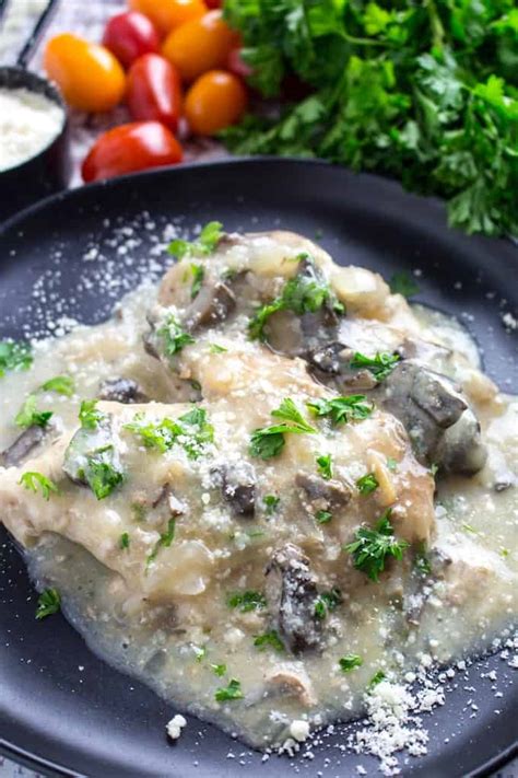 Add mushrooms and minced garlic. Slow Cooker Chicken Marsala (Gluten Free!) • Dishing Delish